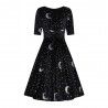 dress Trixie Midnight Moon Velvet Black Collectif - 9