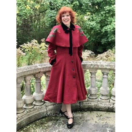 manteau et cape Claudia Rouge bordeaux Collectif - 1