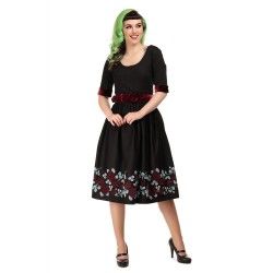 dress Junnie Dark Roses Flock Collectif - 1