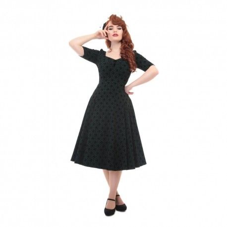robe Dolores Brocade Vert Collectif - 1