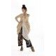 robe Tussar in Antique White Magnolia Pearl - 3