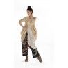 robe Tussar in Antique White Magnolia Pearl - 3