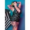 skirted swimsuit Cactus Black Collectif - 1