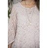 robe Fanny en coton et dentelle rose Jeanne d'Arc Living - 3