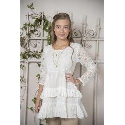 tunic Fanny in White Cotton Jeanne d'Arc Living - 1
