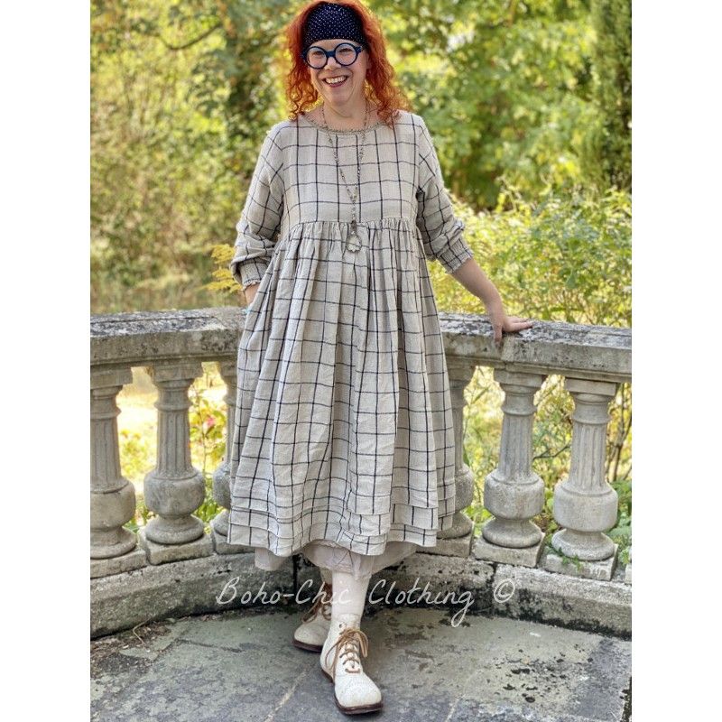 checked linen dress