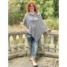 poncho Handmade Cashmere in Light Gray