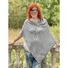 poncho Handmade Cashmere in Light Gray