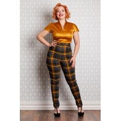 pantalon Luca Mustard Tartan Taille S