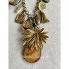Necklace Charm Agate in Gold Flower DKM Jewelry - 13