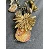Necklace Charm Agate in Gold Flower DKM Jewelry - 4