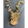 Necklace Charm Agate in Gold Flower DKM Jewelry - 3