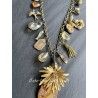 Necklace Charm Agate in Gold Flower DKM Jewelry - 11