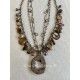 Necklace Large 4-strand charm in Plum Druzy DKM Jewelry - 15