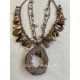 Collier Large 4-strand charm in Plum Druzy DKM Jewelry - 2