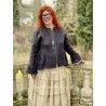 long jacket 66352 Vintage black linen Ewa i Walla - 15