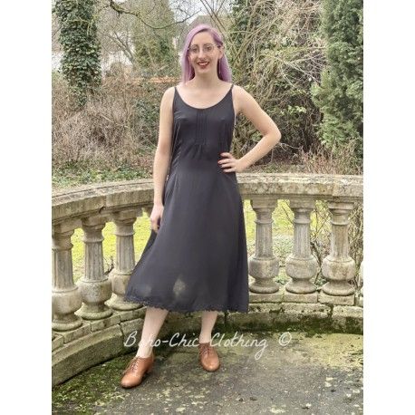 robe 55709 viscose naturelle Vintage black Ewa i Walla - 1
