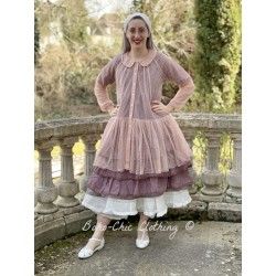 long shirt MARIE pink cotton tulle with dots