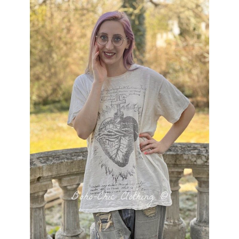 T-shirt Faithful Heart in Moonlight - Boho-Chic Clothing