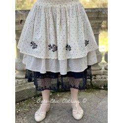 skirt 22102 Vintage black dot voile