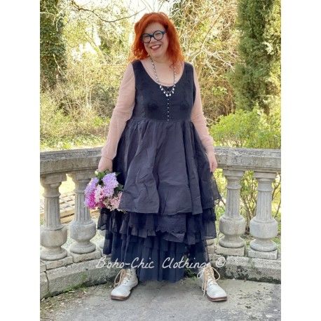 robe 55687 organdie Vintage black Ewa i Walla - 1