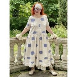 robe 55710 coton Crème à gros pois