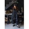 dress LIBERTINE black linen and flounce in checked cotton voile Les Ours - 15