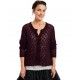 cardigan 44813 laine alpaga Aubergine Ewa i Walla - 14