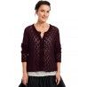 cardigan 44813 laine alpaga Aubergine Ewa i Walla - 14