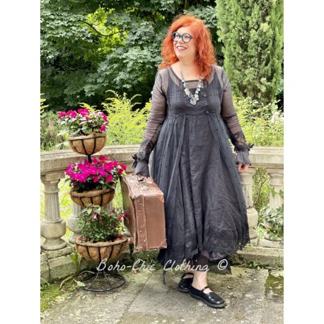robe 55732 organdie Vintage black Ewa i Walla - 1