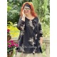 tunic CAMELIA black cotton voile with flowers Les Ours - 2