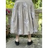 skirt / petticoat LINA taupe poplin with flowers Les Ours - 2