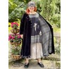 tunic BLANDINE black cotton voile with flowers and checks Les Ours - 10