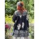 tunic BLANDINE black cotton voile with flowers and checks Les Ours - 8