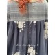 tunic BLANDINE black cotton voile with flowers and checks Les Ours - 12