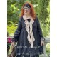 dress LIBERTINE black linen and flounce in checked cotton voile Les Ours - 12