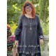 dress LIBERTINE black linen and flounce in checked cotton voile Les Ours - 6