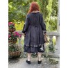 dress LIBERTINE black linen and flounce in checked cotton voile Les Ours - 8