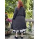 long jacket CAPUCINE black cotton voile with small white dots Les Ours - 5