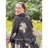 reversible jacket ROBINSON black velvet and black cotton with flowers lining Les Ours - 6