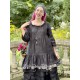 dress LIBERTINE black linen and flounce in checked cotton voile Les Ours - 1