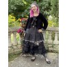dress LIBERTINE black linen and flounce in checked cotton voile Les Ours - 13