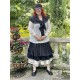 skirt ANEMONE black poplin and ruffle in black cotton voile with small white dots Les Ours - 4