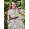 coat LUCIENNE taupe poplin with flowers Les Ours - 7
