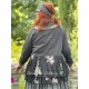 jacket MELISSA black poplin and black cotton voile with flowers ruffles Les Ours - 4