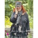 jacket MELISSA black poplin and black cotton voile with flowers ruffles Les Ours - 2