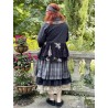 jacket MELISSA black poplin and black cotton voile with flowers ruffles Les Ours - 6