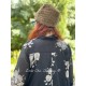 dress SIMONETTE black cotton voile with flowers and checks Les Ours - 12
