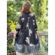 dress SIMONETTE black cotton voile with flowers and checks Les Ours - 11
