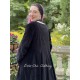 manteau réversible LOUNA velours noir, doublé en coton noir à fleurs Les Ours - 5